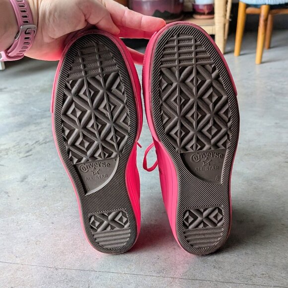 Converse All Star Chuck Taylor White Pink Ombre Gradient High Top Sneakers - Picture 13 of 13